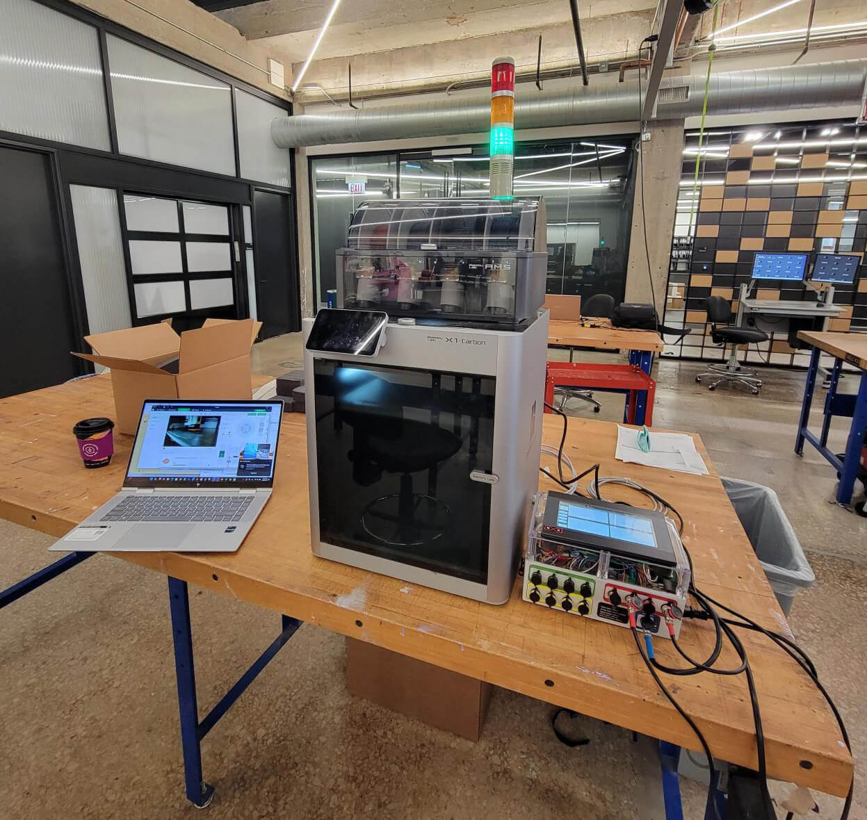 Sensor Kit mounted to the side of a CNC.