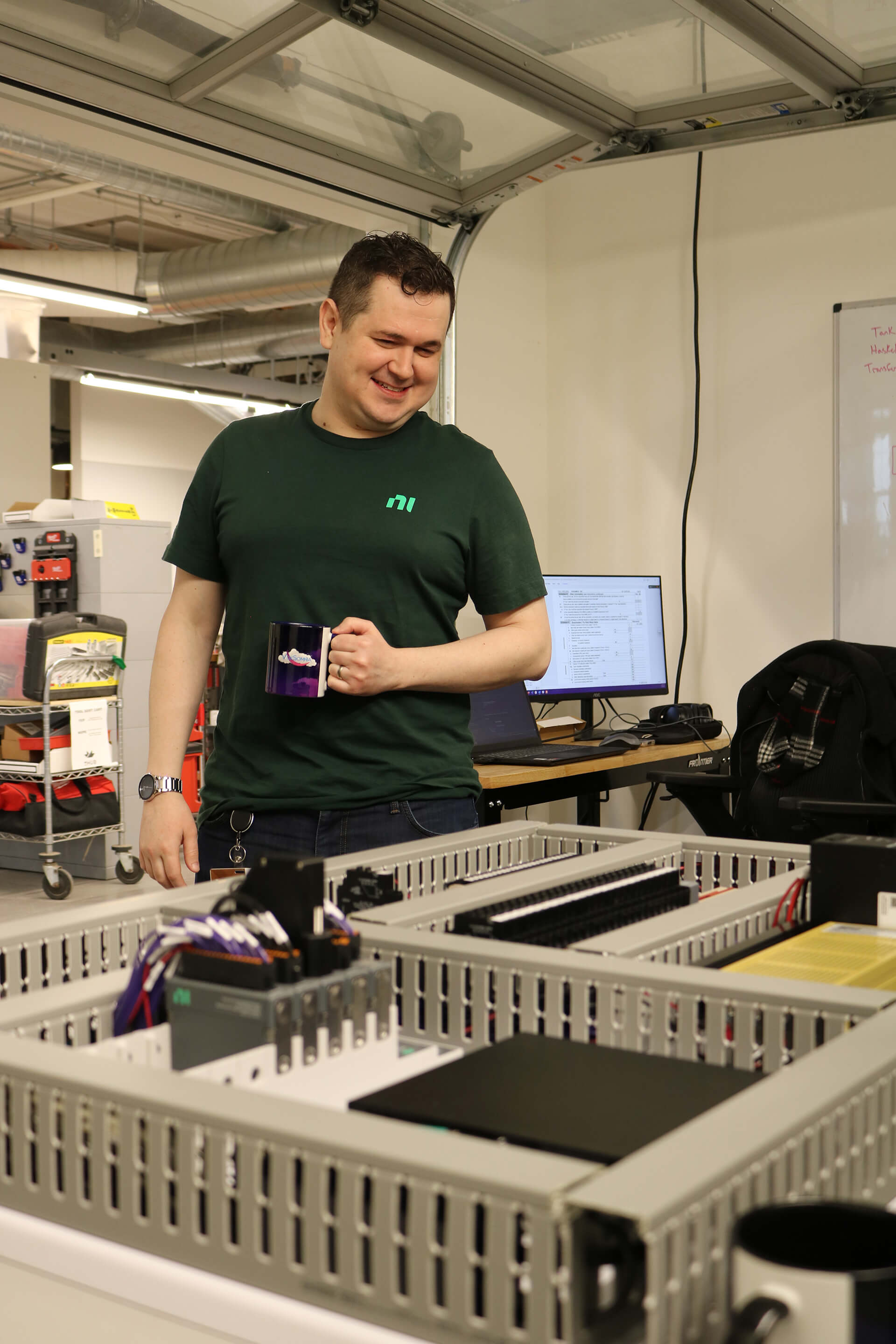 Andy in the mHUB Vox Garage overseeing a control panel build